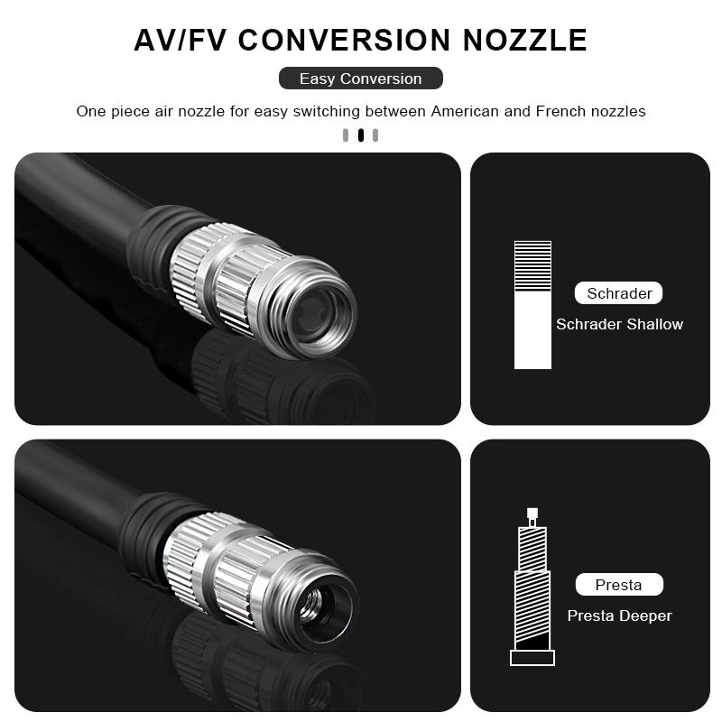 RIDERACE Bicycle Pump With Gauge High-pressure Hand Tire Air Inflator Schrader Presta Valve AV FV Portable Bike Air Shock Pump