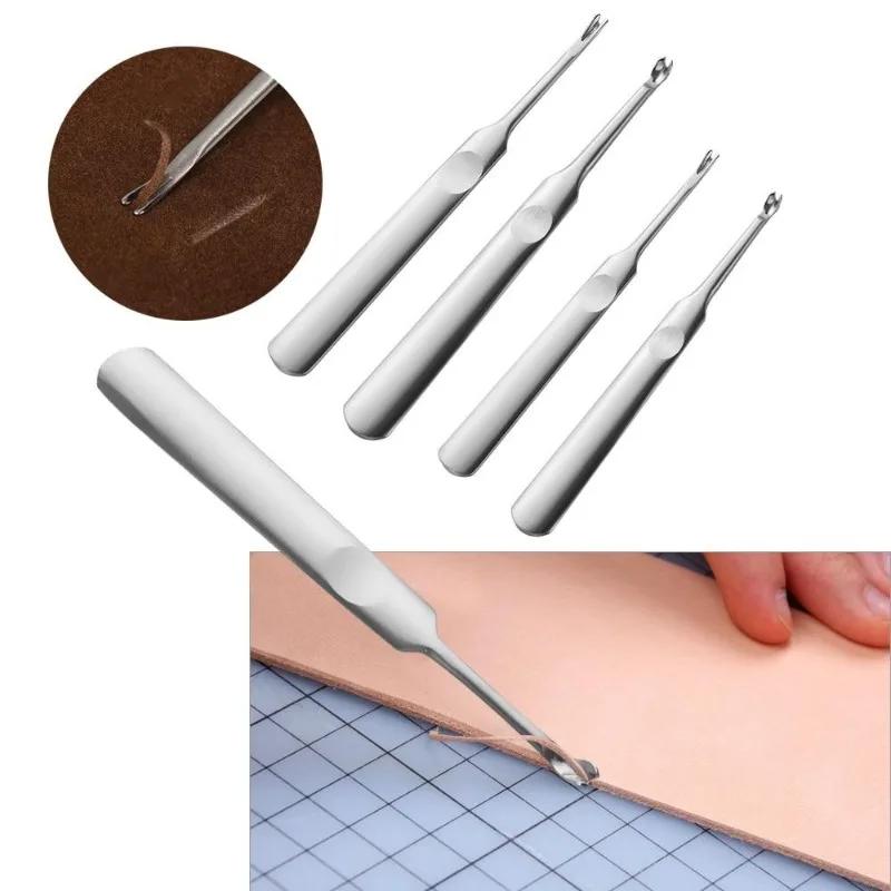 Leather Stitching Skiving Handmade Groover Punching Tool Kit Leathercraft Hole Puncher Edge Beveler Tool Kit
