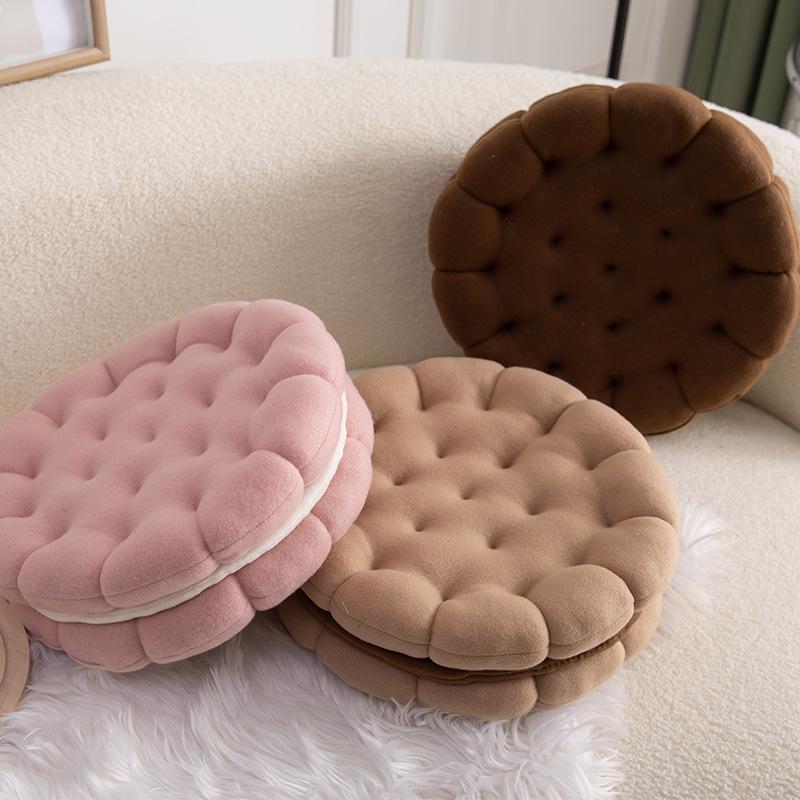 Милая плюшевая подушка Biscuit толстая ворсовая подушка для дивана или дома Diameter 35cm Thickness 10cm 1059₽