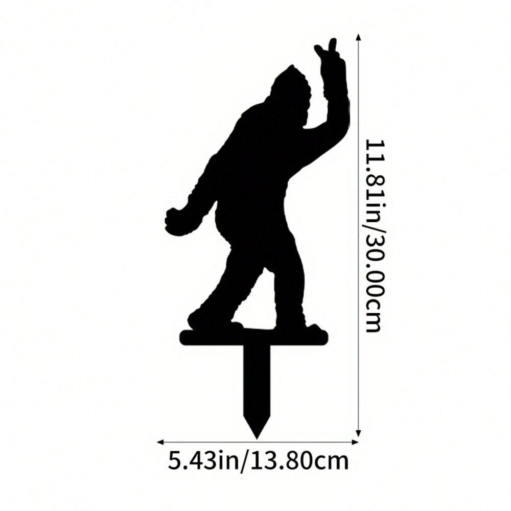 Metal Garden Stake Bigfoot Ornament Outdoor Decor Patriotic Yard Art Modern Home Accent