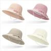 Women Elegant Summer Fashion Beach Hat Simple Versatile Sun Hat Outdoor Thin Breathable Sun Protection Sun Bucket Hats Gifts
