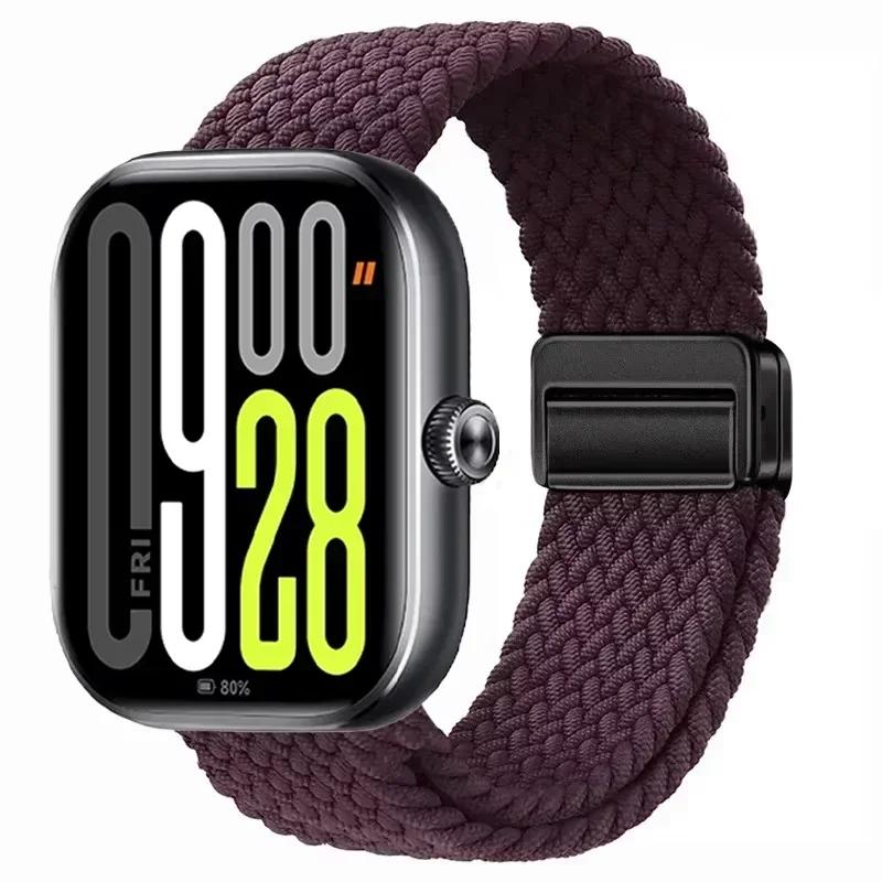 Magnetic Loop for Xiaomi Redmi Watch 4 5 Strap Adjustable Braided Sport Nylon Replacement bracelet for Miband 8 pro/9 pro band