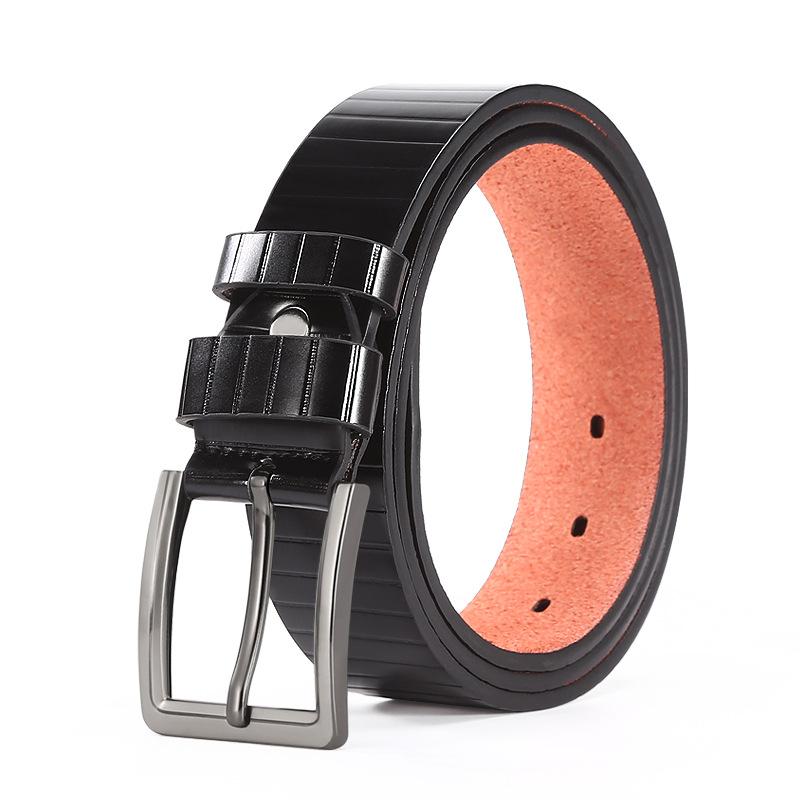 

Мужской перфорированный ремень из искусственной кожи с тиснением и пряжкой из сплава, средний зеленый джинсовый ремень With buckle 125cm чёрный