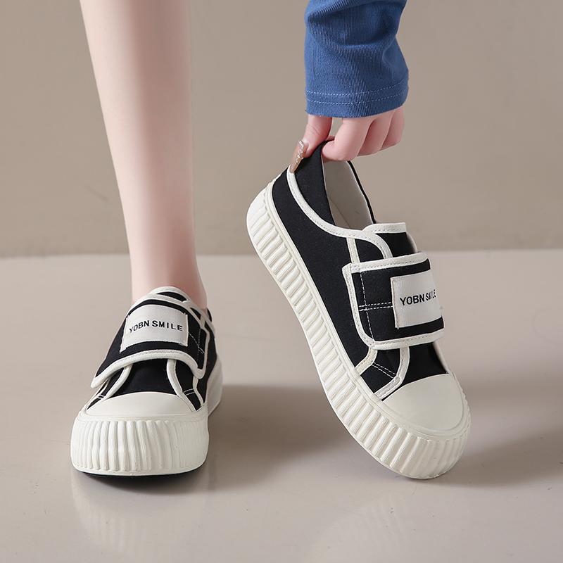 Pregnant women sports shoes spring Velcro wide fat feet outer wear canvas shoes soft baseplate shoes