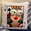 Soft Big Eyes Pillow Quirky Patchwork Pillow Funny Plush Embroidered Pillow  Sofa Decor