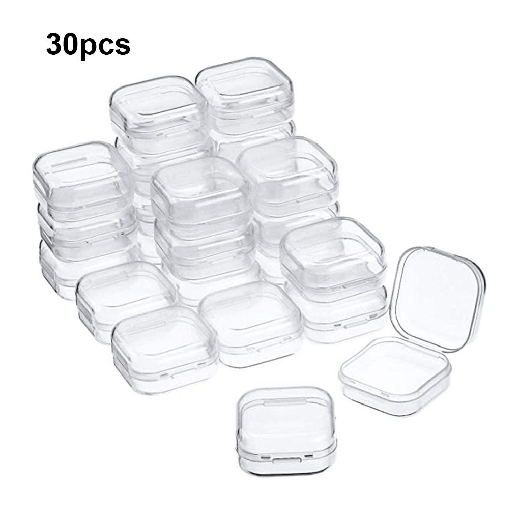 30 Sztuk Przezroczysty Zestaw Pudełek na Biżuterię Kolczyki Haczyki do Uszu Naszyjnik Etui do Przenoszenia Zestaw Asortymentowy Organizer na Przynęty