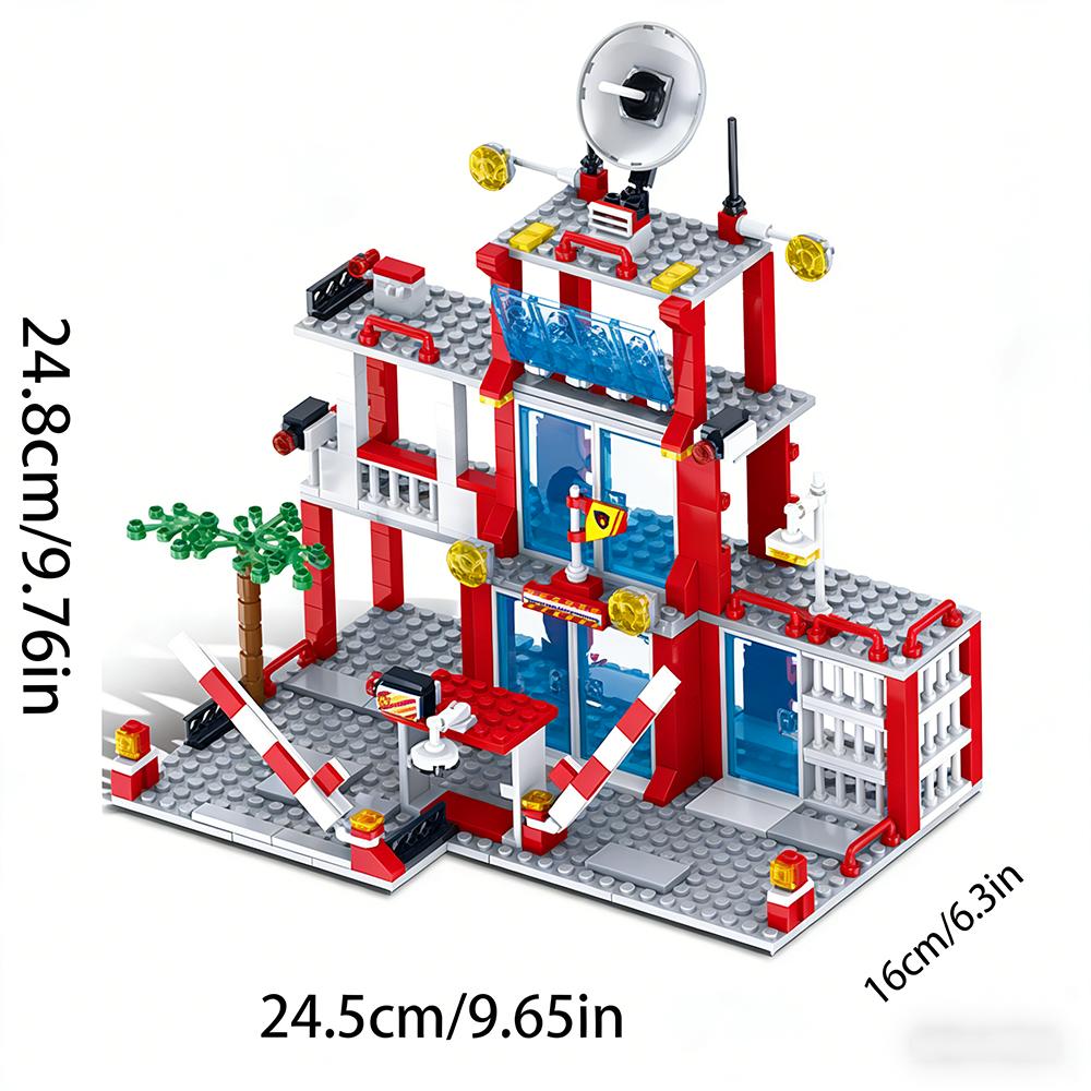 1000+Pcs First-Class Urban Building-Set Design First-Class Construction-Set High-Standard Bricks Top-Grade Police Space Facility Superior-Grade Fire NO BOX
