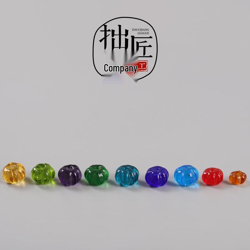 Multicolor Glazed Pumpkin Beads: Tibetan Style DIY Beads for Bracelets, Necklaces, and Accessories