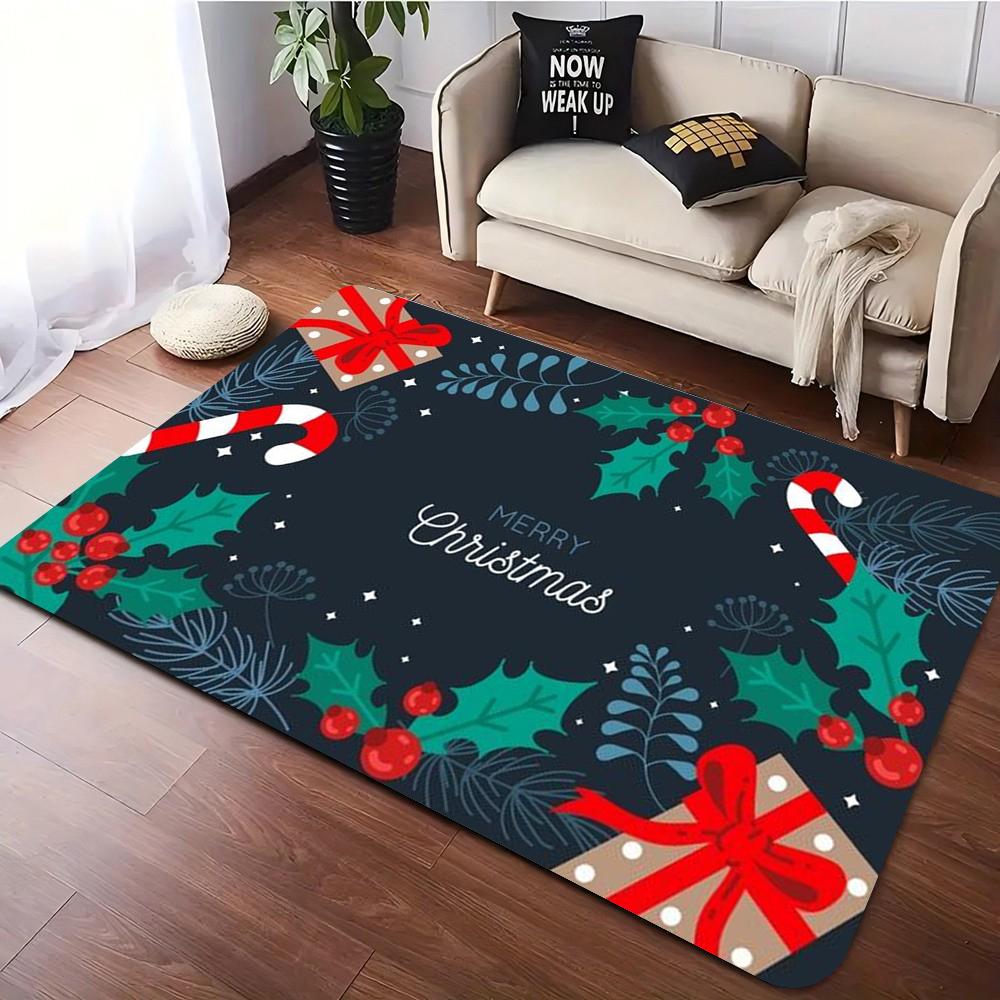 Christmas Seasonal Festival Gift Carpet Living Room Sofa Rug Home Bedroom Lounge Hallway FloorMat Festive Decor Home Accessories