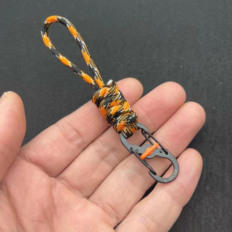 Kompaktní paracordový klíčenka proti krádeži s uzamykatelným hákem a přezkou Figure 8 pro venkovní použití