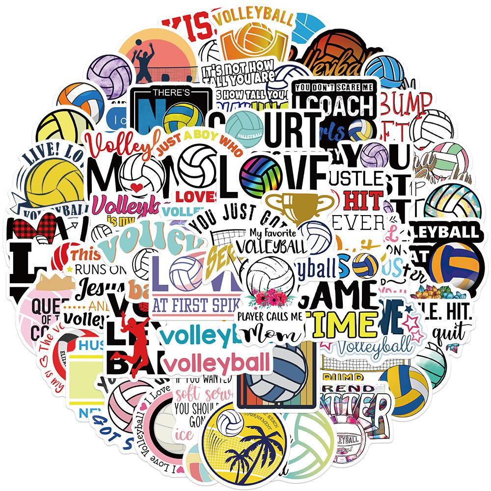 50 Cartoon Volleyball Stickers Personalized Decorative Suitcase Notebook Waterproof Stickers