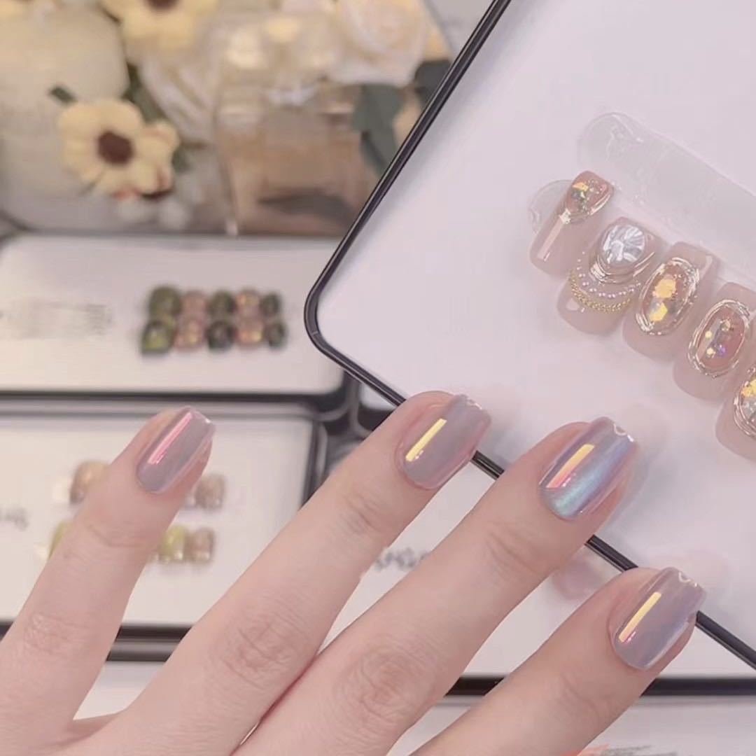 

Чистый ручной работы фототерапевтический нейл-арт гальваническое покрытие кошачий глаз 2.0 узел носить ноготь готовое изделие многоразовая накладка для ногтей дисплей medium m