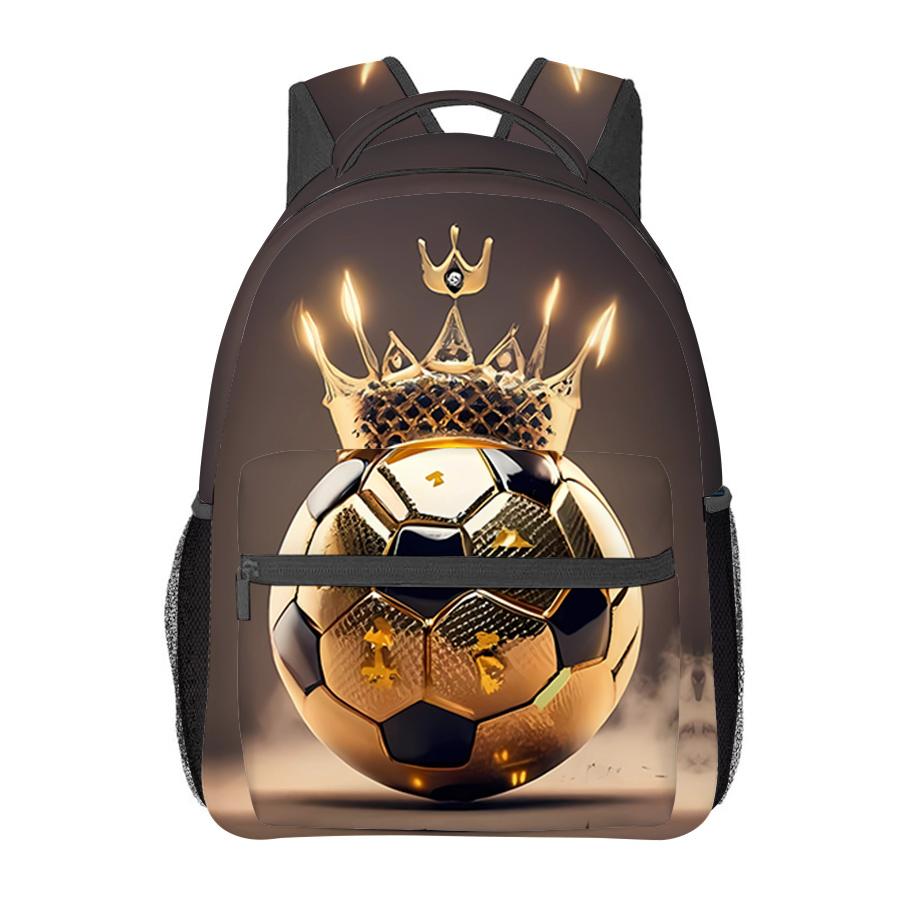 Voetbal Volledig Scherm Bedrukte Rugzak Voor Jongens/Meisjes Kinderen Beste Cadeaus 2D Cartoon Schooltas Grote Capaciteit Tiener Laptop Rugzak gray
