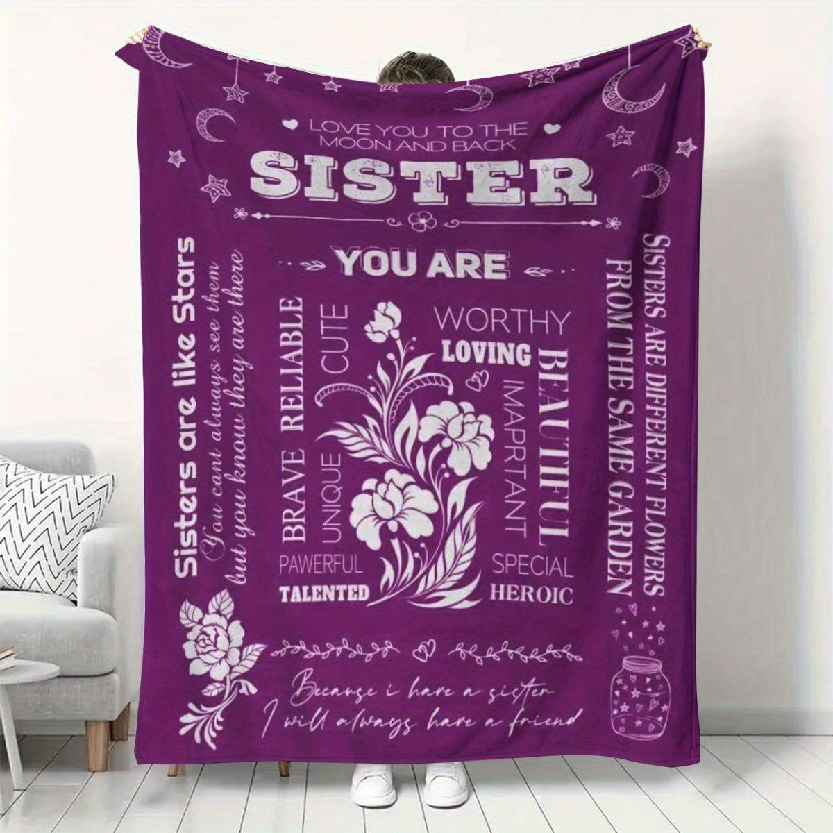 

Flannel Blanket for Sisters, Suitable for Sofa Bed Office Air Conditioner, Travel Blanket, Birthday Holiday Anniversary Gift 130X150cm