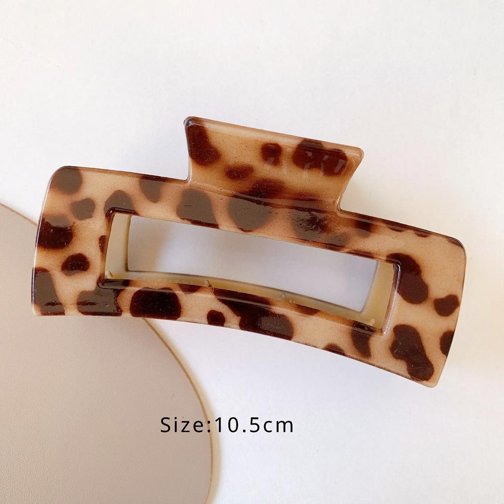 Elegant Leopard Print Resin Grab Clip Large Acetate Hair Clip Hair Pins for Women Girl Hair Accessories HairStyle Make