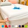 Waterproof Solid Color Mattress Covers Protector Adjustable Non-slip Bed Fitted Sheet with Elastic Band for Queen King 90/140/160x200