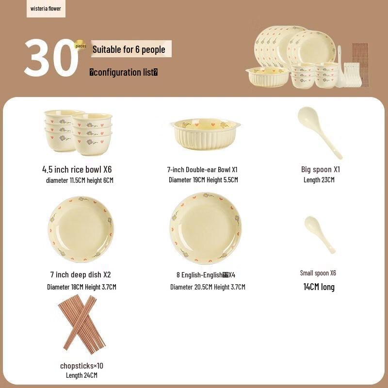 Wisteria Blossom Ceramic Dinnerware Set