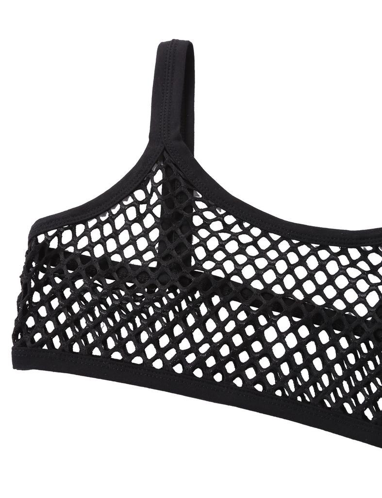 Women's Solid Color Tank Vest See Through Fishnet Bra Top Workout Yoga Camisole Crop Tops