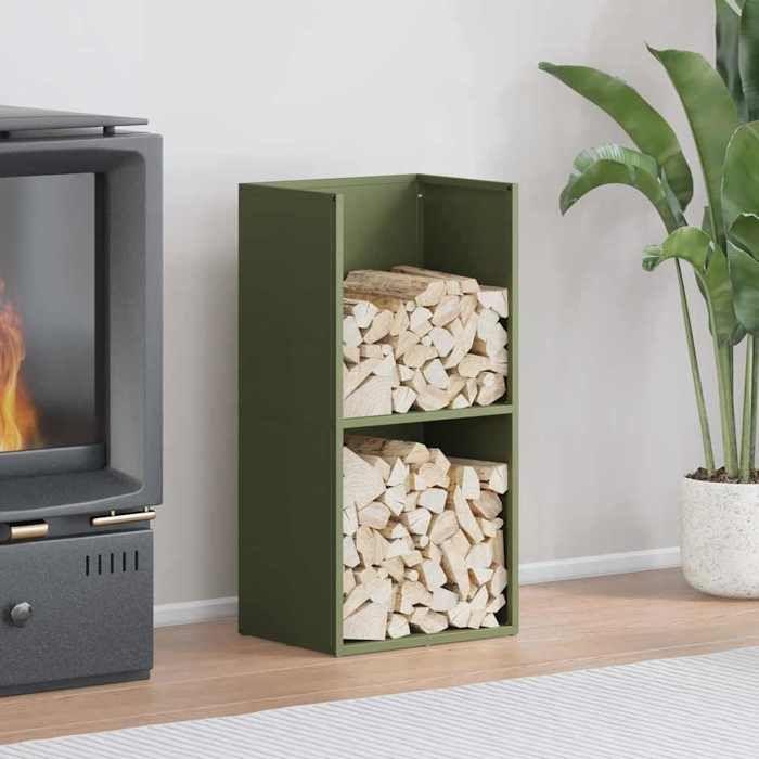 VidaXL Firewood Rack Olive Green 40x30x80 Cm, Fireplace Log Holder, Log Holder, Log Rack 864190