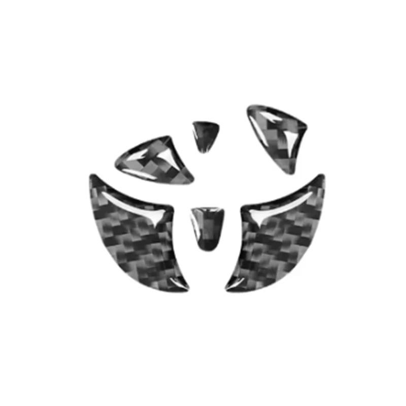 1Pc Corolla Rav4 CHR Auris Camry Prius Yaris RedCarbon Fiber Car Steering Wheel Emblem Badge Sticker Glue Trim Decals