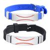 Baseball Patterned Bracelet for Men Boys, Waterproof Silicone Bracelet,Baseball Anthusiast Jewelry Gifts