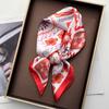 70*70Cm Luxury Print Square Scarf For Women Elegant Ladies Hijab Neckerchief Shawl Soft Stain Imitation Silk Scarves