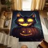 1pc Halloween Cat Themed Rug for Home Decor, Non-slip Office Carpet, Chair mat, Outdoor Mat, Christmas and Halloween gifts-0731062