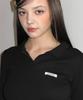 CRANK Double Frill Collar Top_Black