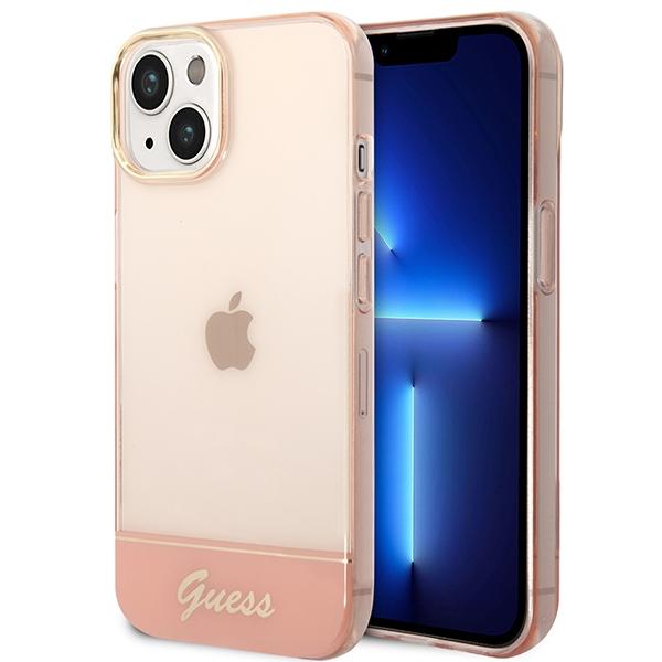 Guess Guhcp14Mhgcop Iphone 14 Plus / 15 Plus 6.7 Różowy/Pink Twarde Etui Półprzezroczyste