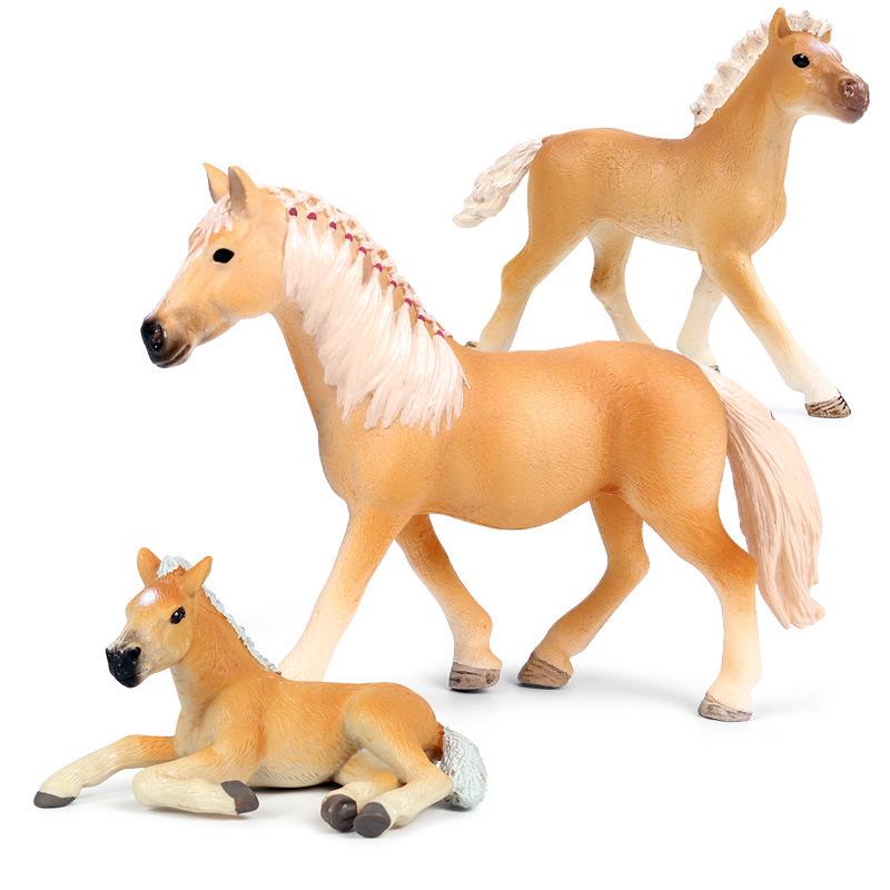 Haflinger Foal Horse Ranch Animal Model Toy Set for Kids