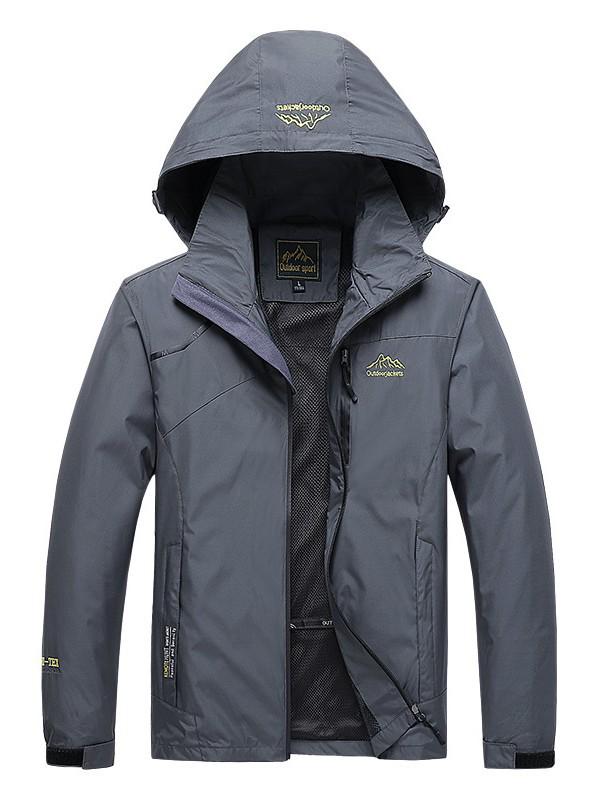 Unisex Spring & Autumn Windbreaker: Waterproof, Breathable Hooded Jacket for Hiking & Mountaineering.