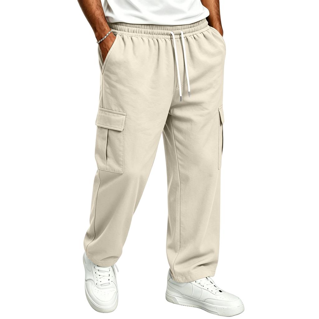 Men's Casual Straight Leg Drawstring Jogger Pants for Commute and Everyday Wear