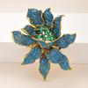 Crystal Flower Brooch, High-end, Luxurious and Retro-style Orchid Suit Jacket Pin Accessory Set