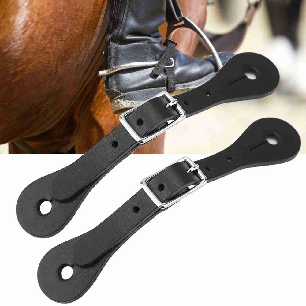 1 pair Genuine Leather Equestrian Spur Strap Western Spur Strap Outdoor Sports
