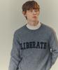 MINDBRIDGE Boucle Lettering Semi-Oversized Knit