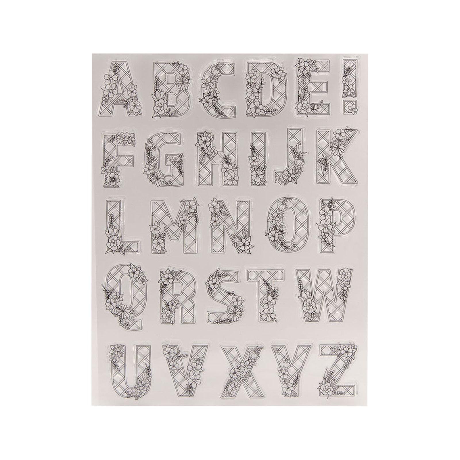 

Силиконовые прозрачные штампы с цветочными буквами для изготовления открыток, скрапбукинга, тиснения, самодельного альбома, резиновой печати, штампов, украшений