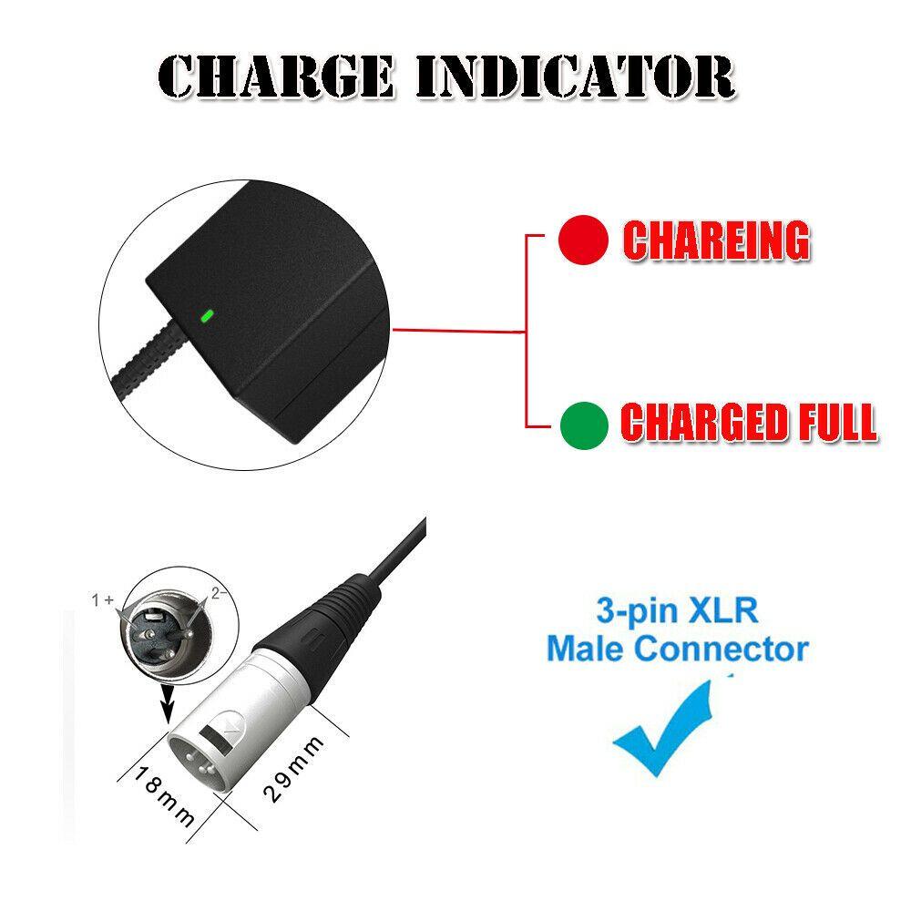 Practical Electric Bike Mobility Scooter 24/42V 2A Ebike Charger Fast Charging Power Adapter