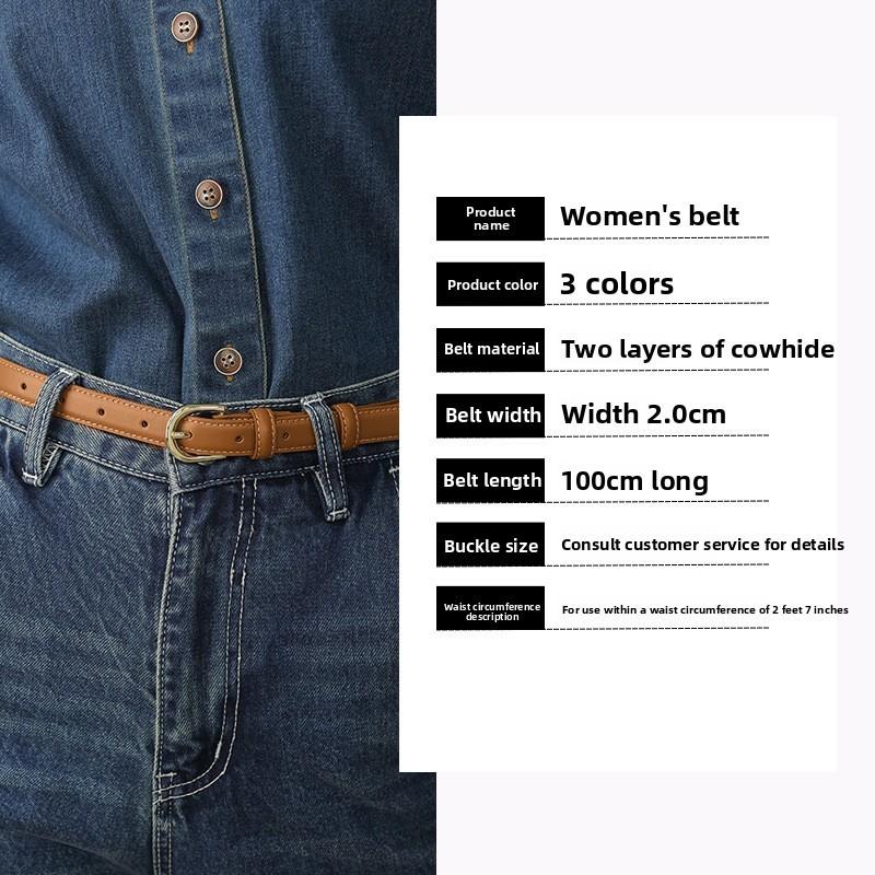 Genuine Leather Womens Casual Belt With Pin Buckle For Dresses And Pants Perfect For Spring 2026