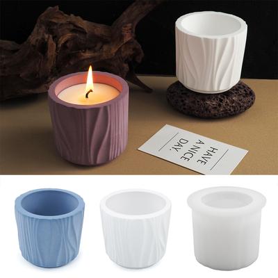 Irregular Striped Candle Jar Silicone Mold DIY Nordic Simplicity Design Storage Box Succulent Flower Pot Plaster Resin Molds