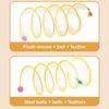 Self Play Cat Tunnel Spring Toy Collapsible Cat Hunting Spiral Tunnel with Feather And Mouse/Ball for Indoor Cats Puppy Kitten Rabbit