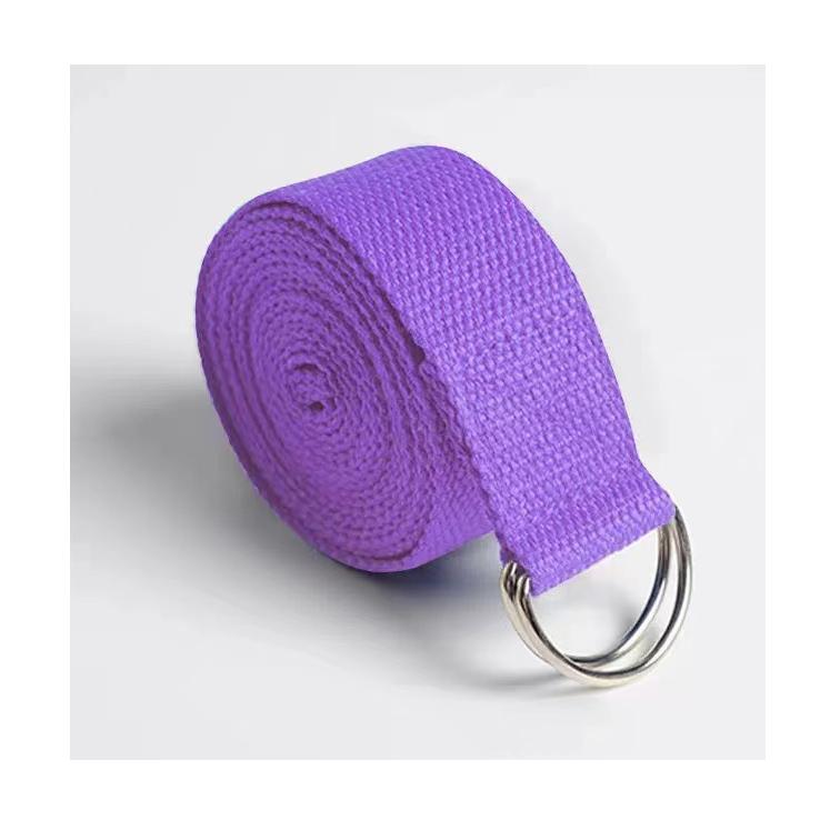Pure Cotton Yoga Stretch Adjustable Gym Fitness Carry Yoga Straps Belt D-Ring Buckle