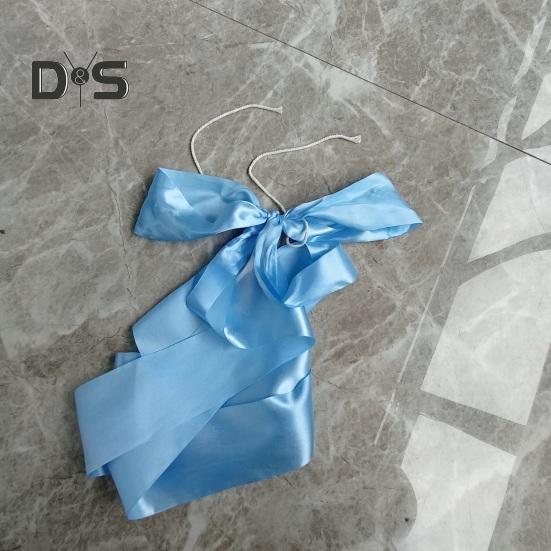 5 Pcs Wedding Bows Aisle Decorations Satin Ribbon Bows for Pew Back Ceremony Ribbons Sashes for Wedding Background Aisle Decor