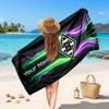 Borussia Mönchengladbach Custom Beach Towel, Personalized Name Text Print, Football Logo Soft Quick‑Dry Towel Holiday Gift