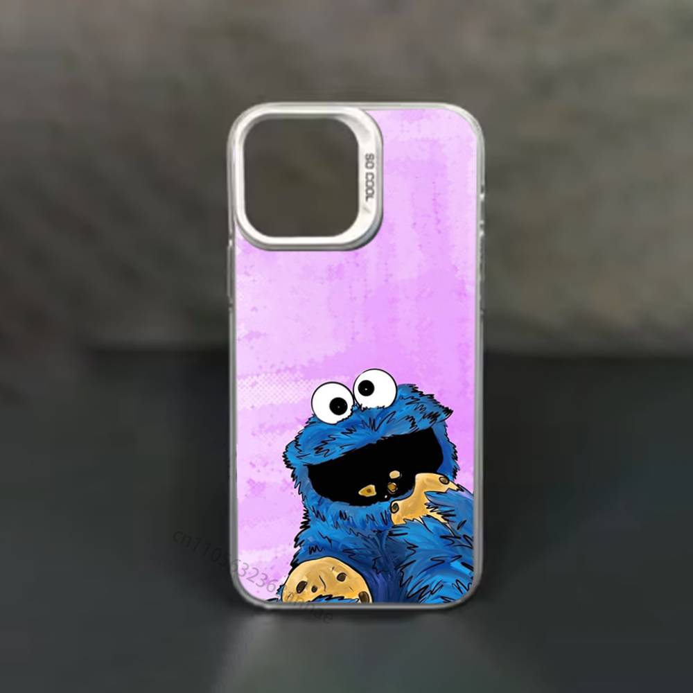 Cartoon C-Cookies Monster Phone Case for iPhone 15 16 Pro Max Air SE 11 13 Pro 14 Plus 12 11Pro 15Pro Max 16e Cover