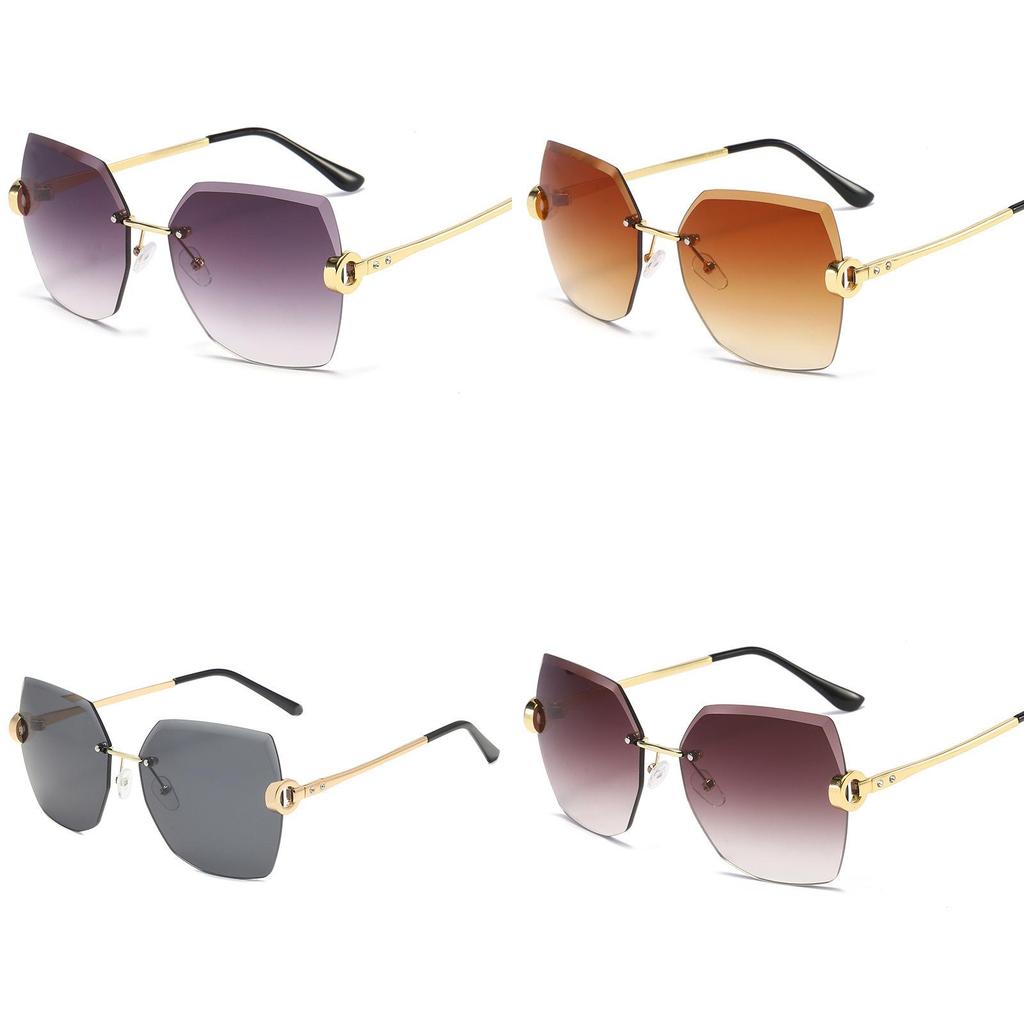 Fashion Unisex Frameless Sunglasses With Uv400 Protection For Travel And Parties