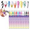 12Pcs Nail Art Graffiti Pens Ultra Fine Tip Manicure Marker DIY Nail