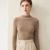 Women's Slim Fit Pure Cashmere Sweater, Half-High Neck, Soft Knit, Solid Color, 2026 Autumn/Winter Collection.