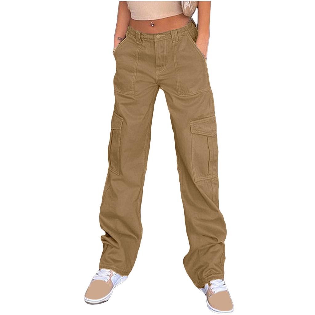 Womens Baggy Cargo Pants Streetwear Hip Hop Joggers Sweatpants  Casual Loose Wide Leg Trousers