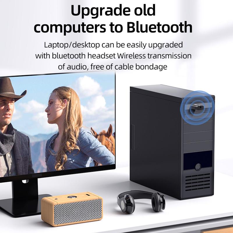 USB Adapter Support AUX RCA Output Mini Wireless USB Adapter Bluetooth-compatible for Speakers Desktop Laptop Television