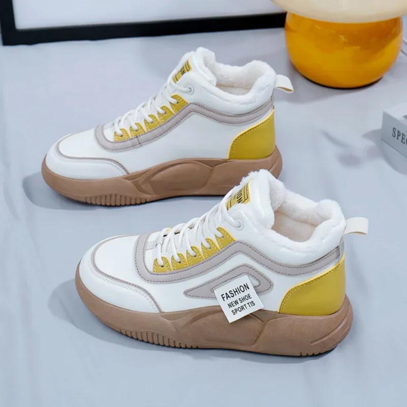 Fashion New In Sneakers Shoes for Woman With Laces Women's Sports Snow Boots Lace-up On Slip Protective High Quality Elegant and Fashion